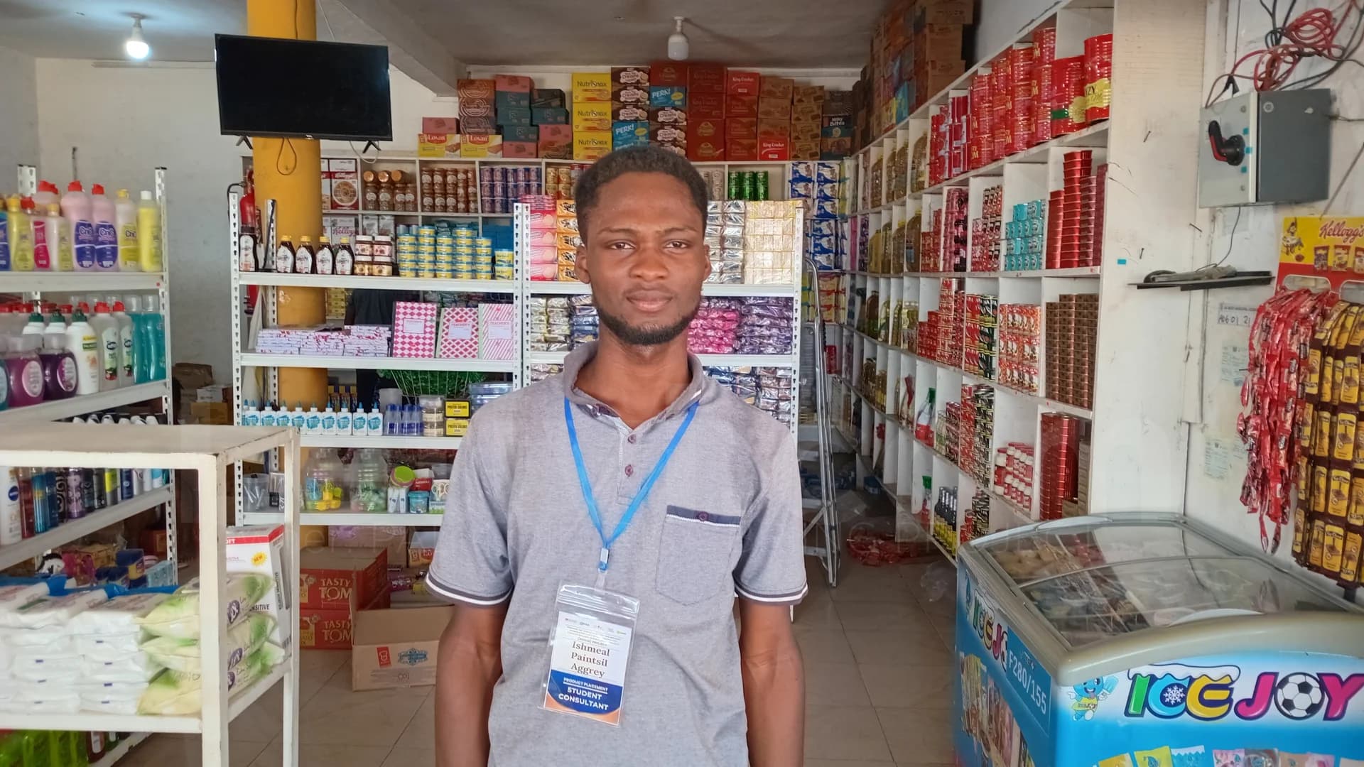 Fieldwork Journal – April 10, 2025 | Picture taken @ Ly-Sharp Enterprise nearAdjen Kotoku Market Aggrey Paintsil Ishmeal | Volunteer Student Consultant for Palm Oil Product
